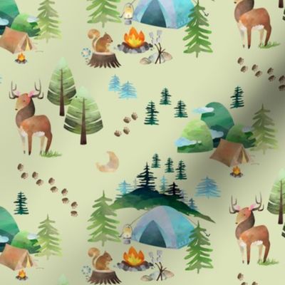 My Camping Trip (fern) – Kids Room Bedding, SMALLER scale