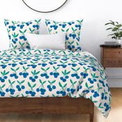 Paper cut summer cherry fruit garden cherries in blue and green mint JUMBO