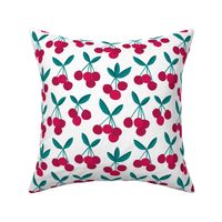 Paper cut summer cherry fruit garden cherries in maroon red green