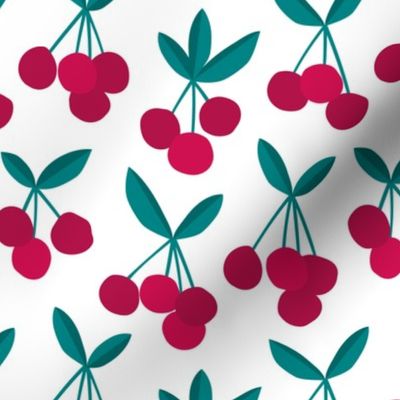 Paper cut summer cherry fruit garden cherries in maroon red green