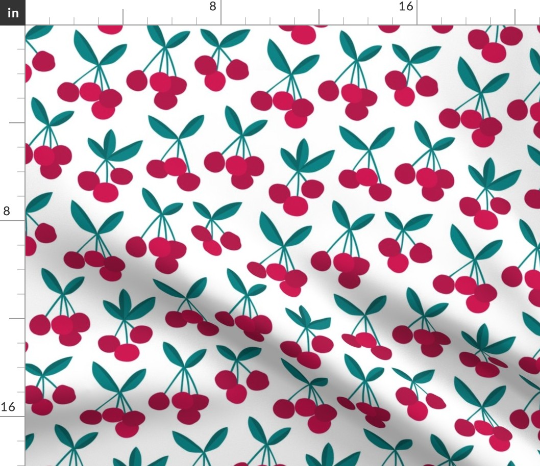 Paper cut summer cherry fruit garden cherries in maroon red green