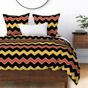 Orange Yellow Black Gold Chevron Pattern Large