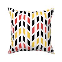 Red Orange Yellow Black White Chevron 