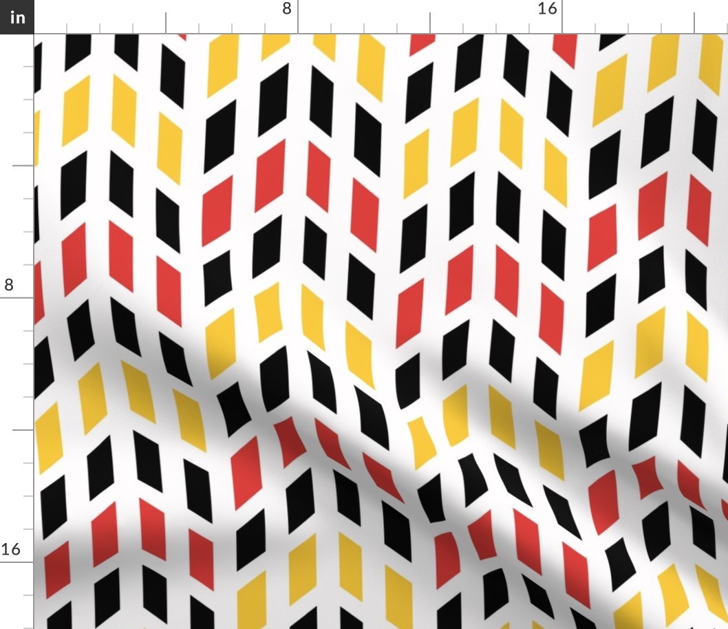 Red Orange Yellow Black White Chevron 