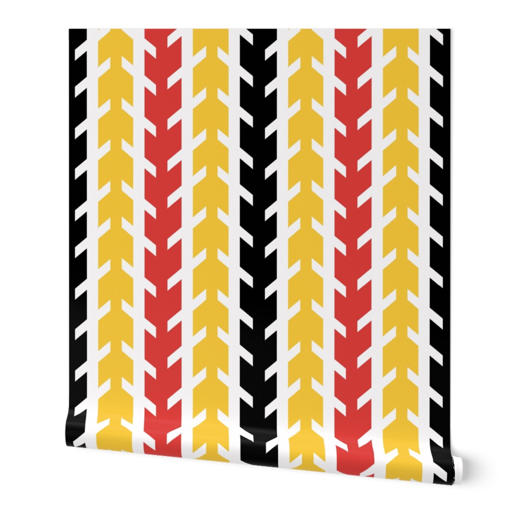 Yellow Orange Black White Arrow Chevron 