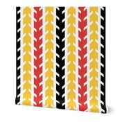 Yellow Orange Black White Arrow Chevron 