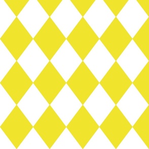 Highlighter Yellow Modern Diamond Pattern on White