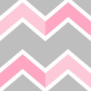 Pink Gray Grey Chevron Tile 