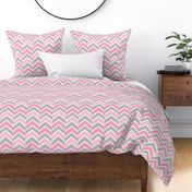 Pink Gray Grey Chevron