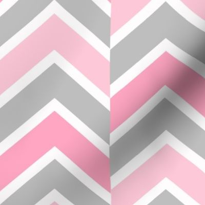 Pink Gray Grey Chevron