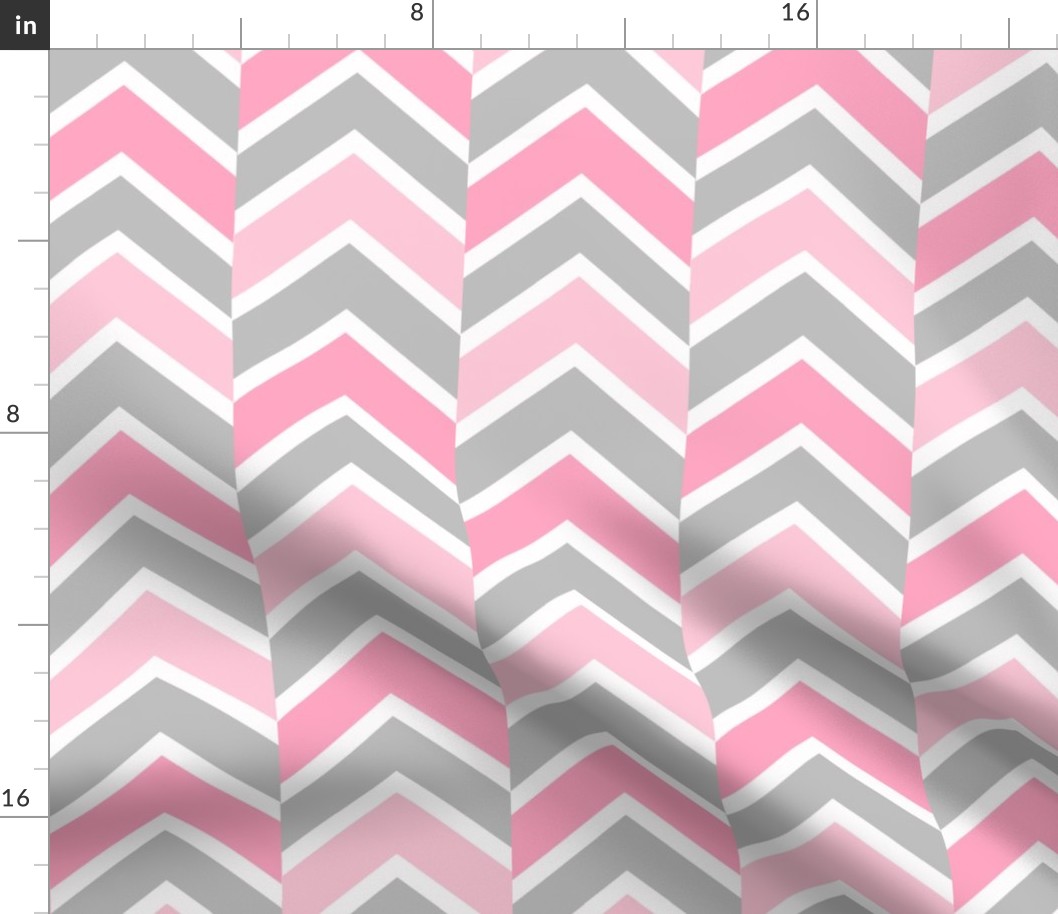 Pink Gray Grey Chevron