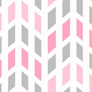 Pink Gray Grey Mosaic Chevron 