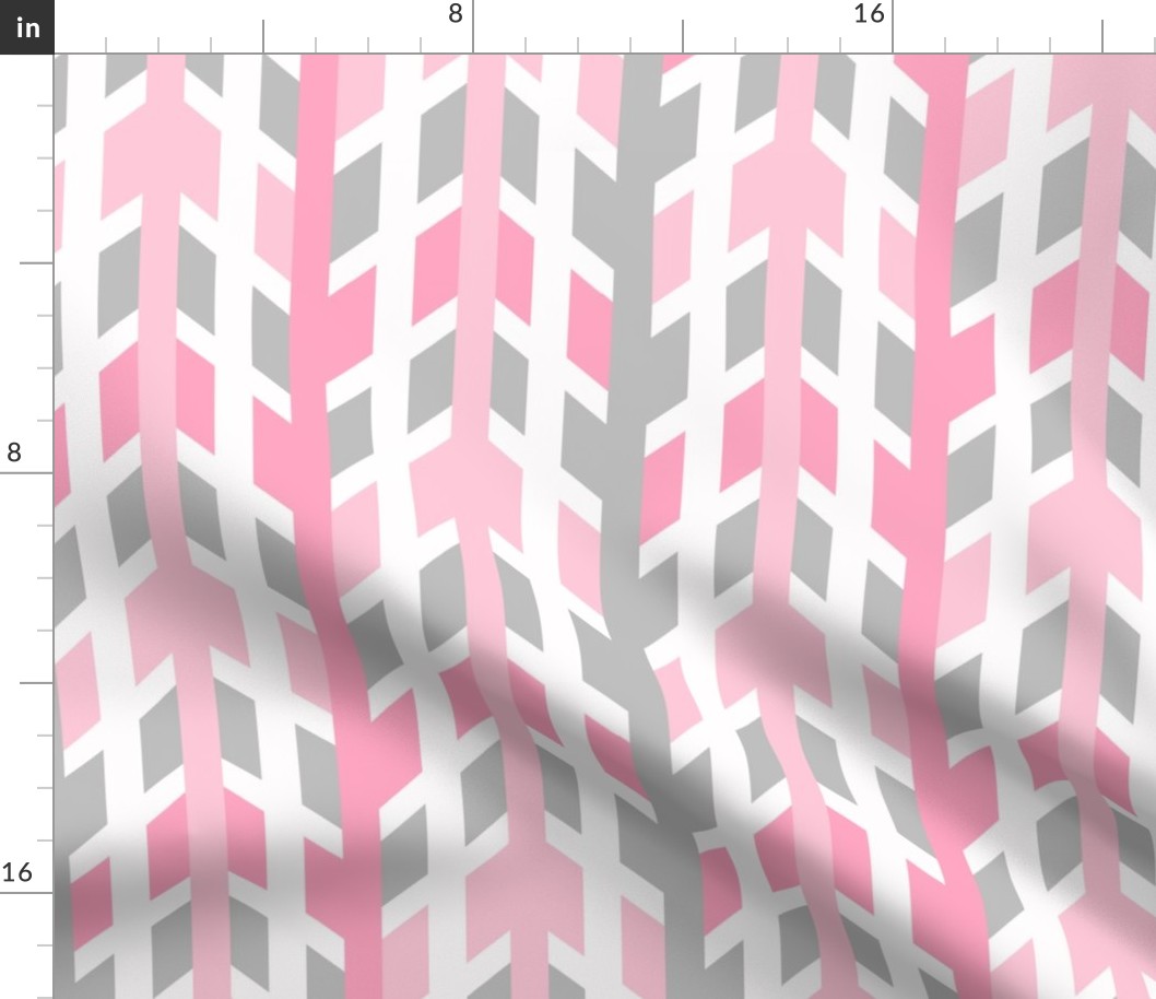 Pink Gray Grey Arrow Chevron