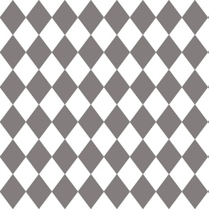 Dovecote Grey Small Modern Diamond Pattern on White
