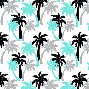 aqua palms on white