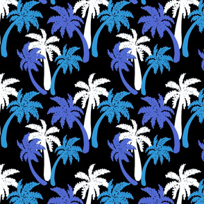 blue palms on black