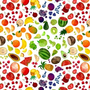 Watercolor Rainbow Fruit Rotated