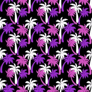 pink palms on black 6x6