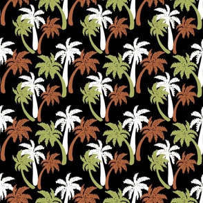 brown palms on black 6x6