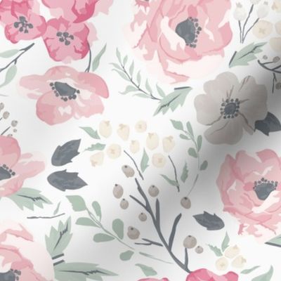 Soft Pink Meadow Floral