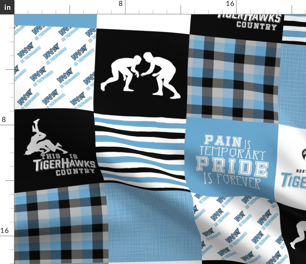 Wrestling//Tigerhawks - Wholecloth Cheater Quilt