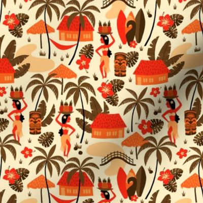 Hawaiian Village Mid-Century orange (small)