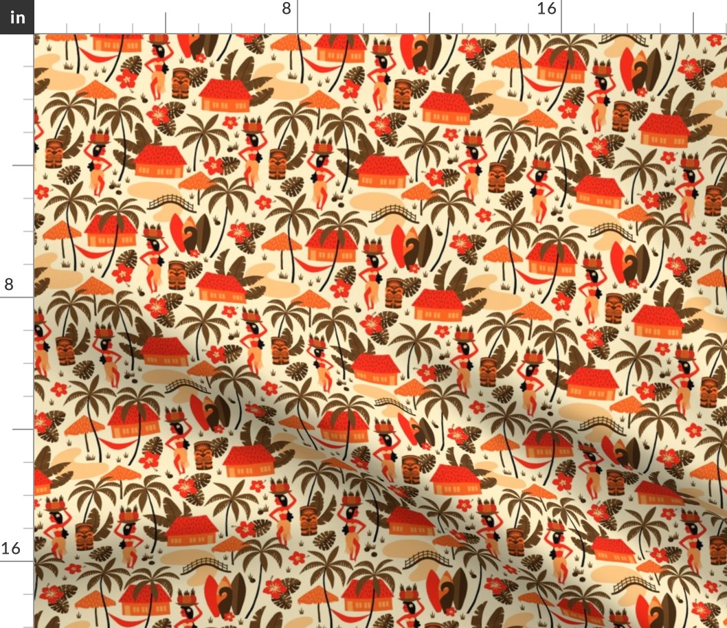 Hawaiian Village Mid-Century orange (small)