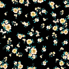 Yellow Ditsy Floral Pattern