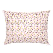 Colorful kawaii jungle leaves leopard wild animals and cactus garden baby girls pink lilac SMALL