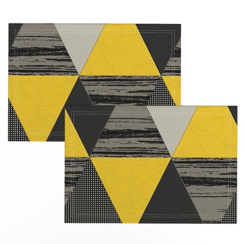 Black Yellow Grey Triangles