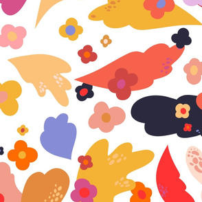 Jumbo Abstract Flowers and Leaves (Autumn)