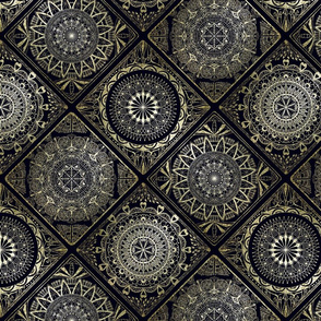 Gold and black tiles--large