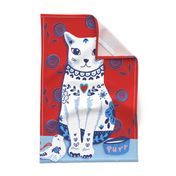 Cat Portrait Tea Towel