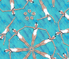 Synchronized Beauty—Swimming Practice