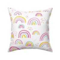 Rainbow love Scandinavian abstract rainbow clouds happy kawaii rain sky girls pink yellow mint JUMBO 