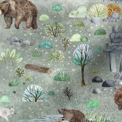 Yukon Backwoods - beaver, moose, bear, racoon, chipmunk, blue jay, bison, buffalo