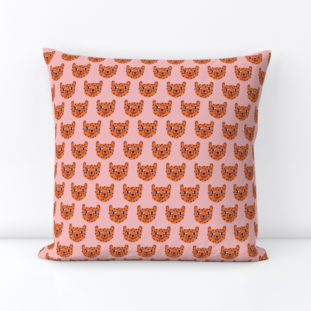 Small - cheetah orange on pink