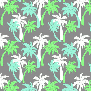 green palms on gray