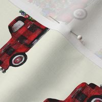 6" Vintage Woodland Red Truck and Christmas Tree // Bianca Cream
