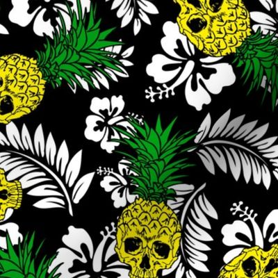 pineapple skulls black with white