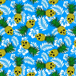 pineapple skulls blue