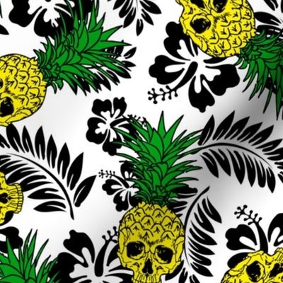 pineapple skulls white with black