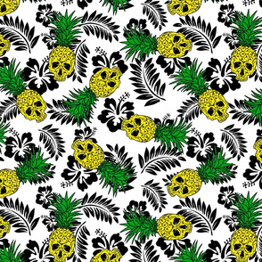 pineapple skulls white with black