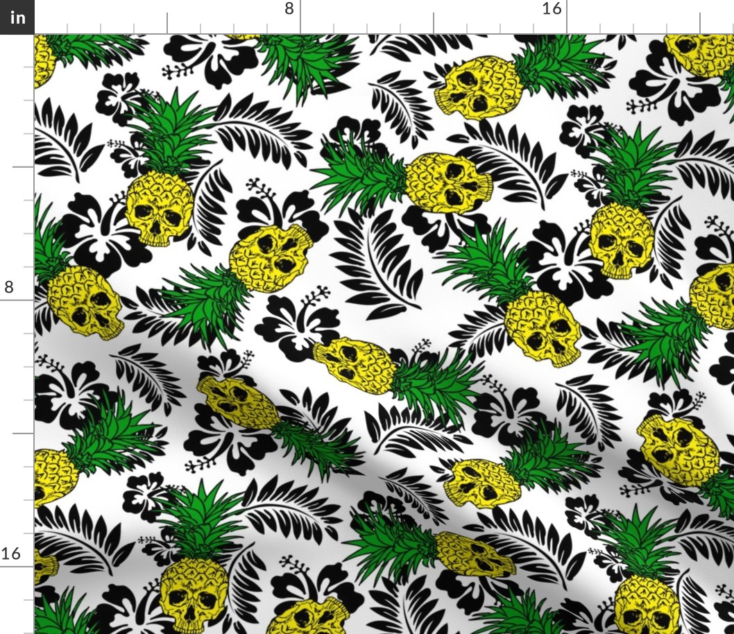 pineapple skulls white with black