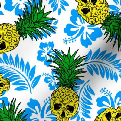 pineapple skulls white with blue