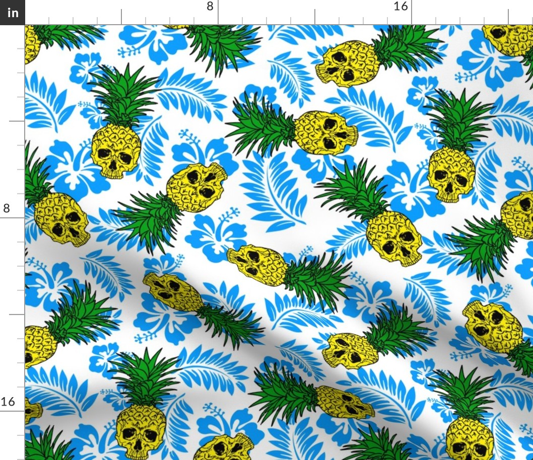 pineapple skulls white with blue