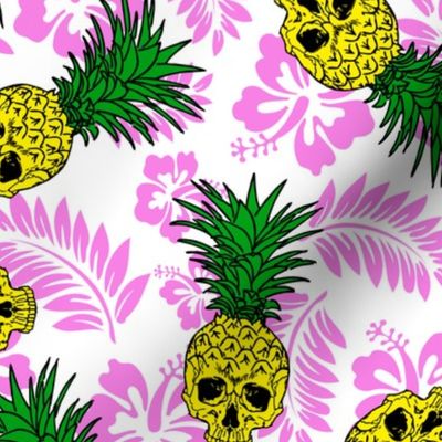 pineapple skulls white with pink