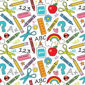 School Supplies Fabric, Wallpaper and Home Decor | Spoonflower