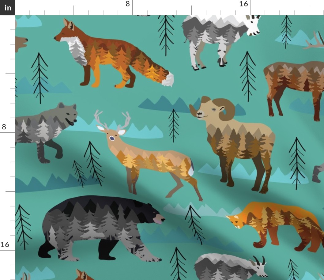 Mountain animal paint by number