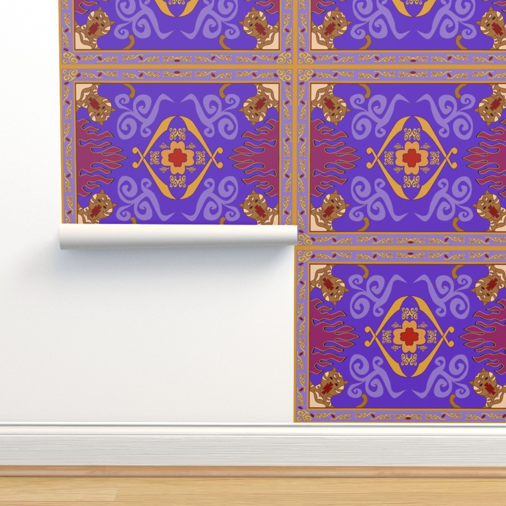 rima Expectativa telegrama Aladdin, alfombra, jazmín Papel tapiz | Spoonflower